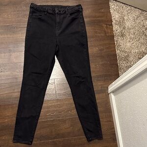 American Eagle Curvy hi rise Black Skinny Jeans for Women 14xlong